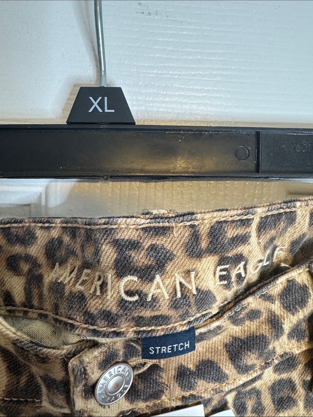 AE Baggy Wide Leg Leopard Print Low Rise Jeans Size 14L - Picture 5 of 8